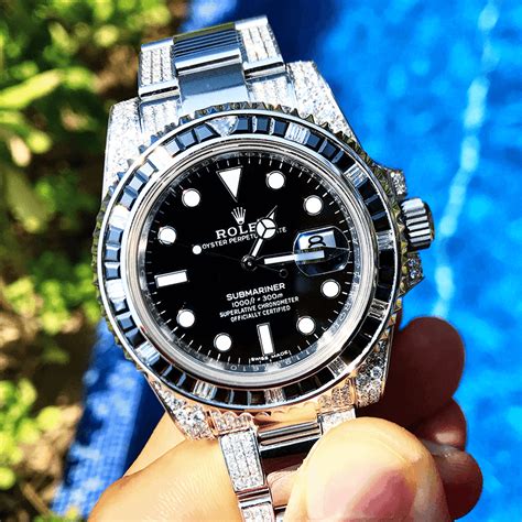 rolex submariner with diamond bezel